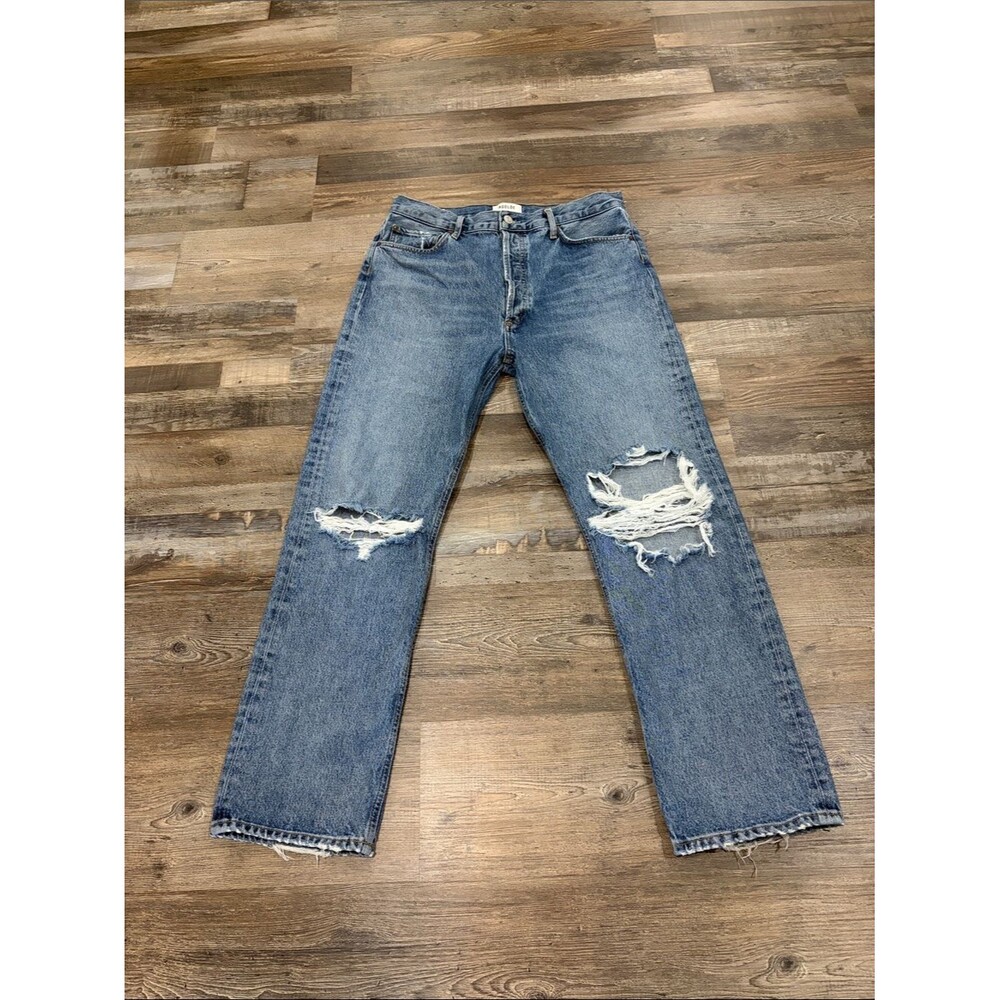 AGOLDE 90s Button Fly Distressed Jeans Size 31 Organic Cotton High Rise